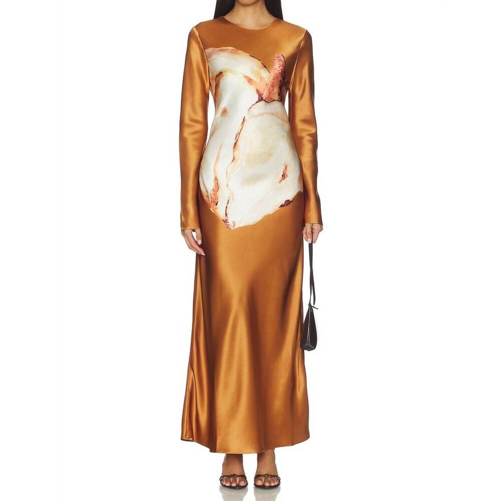 NEW ACLER wittonhall maxi dress in caramel arum lily